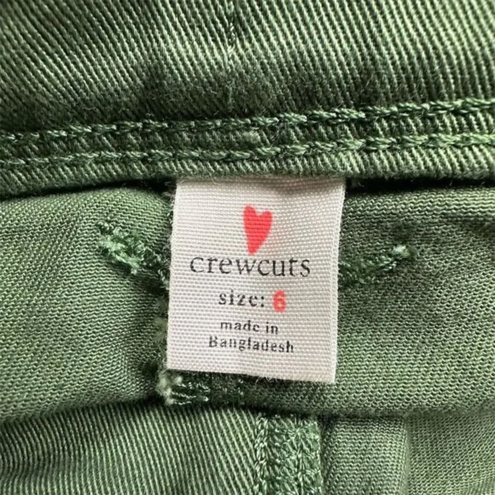 J. Crew Crewcuts Girls' Cargo Pants Green Size 6 Stretch‎ Chino Casual Utility
